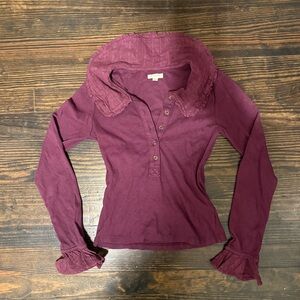 Pilcro Deep Purple Button-Down Shirt